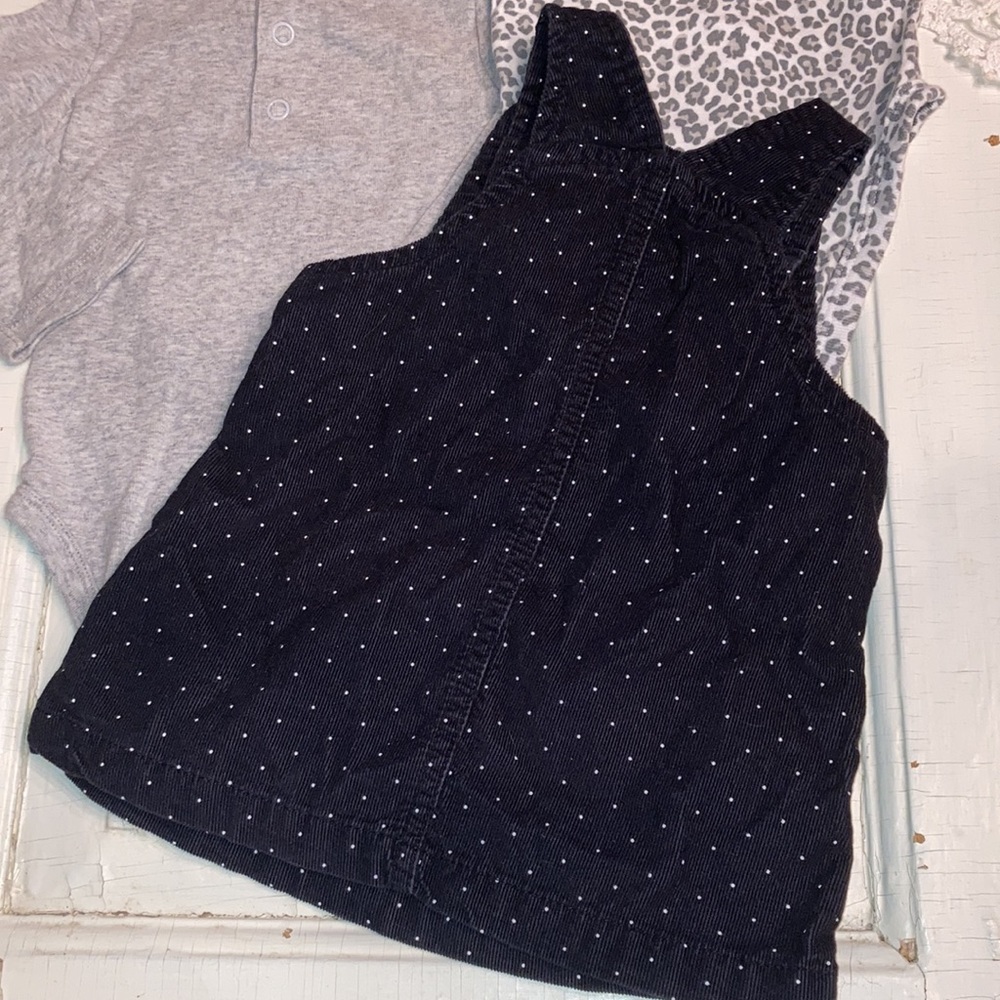 Baby Carter’s Hoodie Black Dot Dress Gold Heart Cheetah Fruit Print Onesies 6 M - Picture 4 of 9